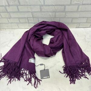  tag equipped PAULE KA muffler large size shawl cashmere 100% purple purple river side lady's rug 