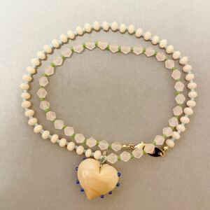  hand made beads Heart necklace 4