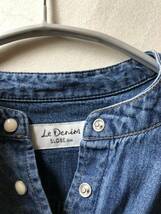 スローブイエナ Le Denim SLOBE IENA コットン100%大人可愛いゆったりスナップボタンバンドカラーダンガリーデニムワークシャツ♪_画像10