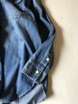 スローブイエナ Le Denim SLOBE IENA コットン100%大人可愛いゆったりスナップボタンバンドカラーダンガリーデニムワークシャツ♪_画像7