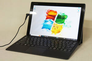 【1円～】キーボード付 12.2型WUXGA液晶タブレットPC Lenovo IdeaPad Miix 520 i5-8250U RAM8G SSD256G カメラ 指紋認証 Win10 ACアダプタ