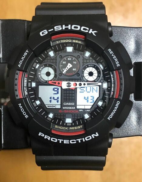 新品未使用　CASIO カシオ G-SHOCK Gショック GA100-1A4 デジアナ　付属品有