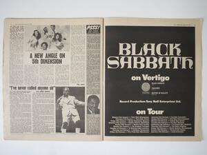 ★イギリス音楽誌【DISC】1972年1月22日号★Black Sabbath Vertigo広告/Ozzy Osbourne/Tom Fogerty/Jethro Tull/David Bowie/T.Rex