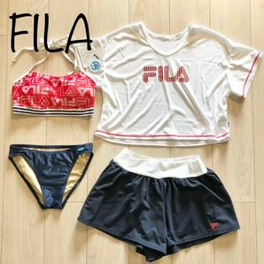 新品 FILA フィラ 水着 4点セット ビキニ Tシャツ WT XL