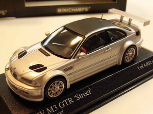 BMW　M3　GTRストリート　2001　シルバー/カーボンルーフ　【PMA　1/43　ミニチャンプス　ミニカー】