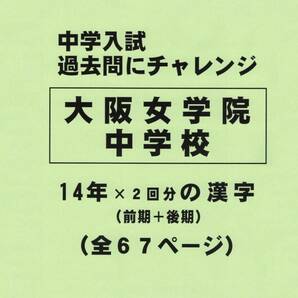 【特典付き】大阪女学院中学校（大阪）の１４年分の過去問『漢字の読み・書き』