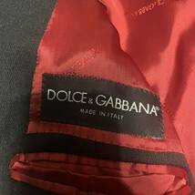 ドルチェ&ガッバーナ【極美品 最高峰ラグジュアリー】DOLCE&GABBANA テーラードジャケット Lサイズ カシミヤ混 ロゴチェーン ブラック 黒_画像8