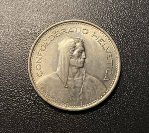 1968年スイス5フラン　コイン　硬貨　古銭　美品　レア