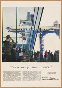 PANAM 飛行機 レトロミニポスター B5サイズ 複製広告 ◆ パンナム パンアメリカン航空 管制塔 PAA USAD5-318
