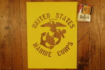 USMC アメリカ海兵隊 ロゴ ステンシル 塗装 型紙 ◆ マリーン スプレー　大_画像1
