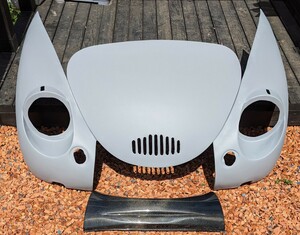 Subaru 360　FRPフェンダーleftright、ボンネット　カーボンフロントエプロン　4点set　未使用保管品