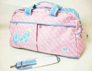 #CHOOP[ Shoop ] pink × light blue nylon Boston bag #