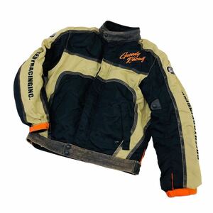 H707-7 GREEDY グリーディー プロテクター ライナー付き ライダースジャケット バイク ライディング ジャケット 上着 黒系 メンズ L