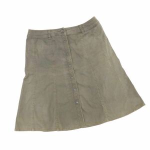 Nm206 large size BURBERRY Burberry front button design knee height skirt stretch bottoms khaki series lady's 46