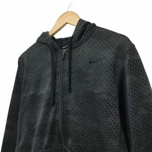 NC206 NIKE ナイキ THERMA FIT ドット デザイン ジップアップ パーカー フード付き 上着 トップス メンズ L グレーの画像3