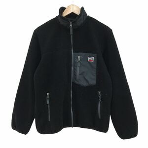 C331 Levi's リーバイス ボア フリースジャケット ポケット ジャケット 上着 羽織り トップス メンズ M ブラック 黒 