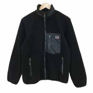 C331 Levi's リーバイス ボア フリースジャケット ポケット ジャケット 上着 羽織り トップス メンズ M ブラック 黒 の画像1