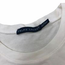 Nm204-8 RALPH LAUREN ラルフローレン 半袖 Tシャツ ポニー 刺繍 シャツ カットソー コットン 綿 100% トップス 白 レディース XS_画像8