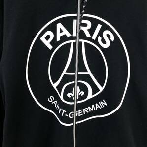 H712 Paris Saint-Germain パリ サンジェルマン ビッグ ロゴ ジップ パーカー フーディー HOODY 長袖 スウェット 黒 EDIFICE メンズ Lの画像9