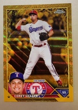 2023 Topps Chrome Gilded Collection Gold Etch Wave Refractors #39 Corey Seager 15/75_画像1