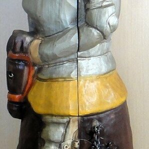 【中古】木彫り人形 ボトルケース ワインボトル 収納ケース 約49cmの画像2