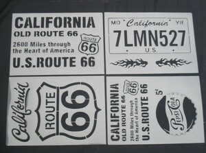 カリフォルニア66　 ステンシルシート　A4サイズ　4枚セット