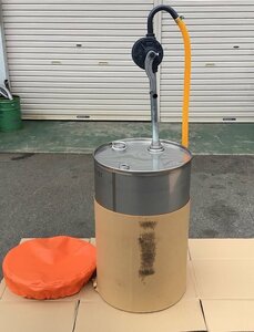 ドラム缶用 ポンプ　HR-2B　オイルポンプ　オイル　ステンレスドラム　100L付　灯油　軽油　工進　ハンドロータリーポンプ　手回しポンプ