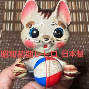 日本製 猫　ブリキ　おもちゃ　昭和30年~40年代　