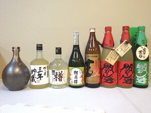 古酒 未開栓 8本セット 麦焼酎 三年貯蔵 博多の華 樽 えんま 他 720-900ml 20-25% 容量度数不明×1 B1198sz