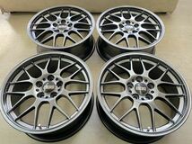 1円～！美品！鍛造ホイール！軽量！BBS RG-R（RG709）18インチ7.5J+45 PCD114.3-5H！パウダー塗装でDBKカラーに！アクセラ、NCロードスター_画像1