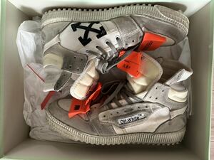 着用回数1回★中古◆オフホワイト スニーカー 3.0 メンズ UK9ブラック OFF-WHITE Off Court 3.0 ハイカットスニーカー