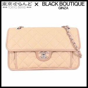 101699447 シャネル CHANEL マトラッセ Wチェーンバッグ ベージュ SV金具 キャビアスキン 17番台 ココマーク ショルダーバッグ レディース