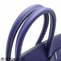 101716821 エルメス HERMES バーキン 30 オフィサー C刻印 ブルーアンクル ボルドー シルバー金具 トゴ ハンドバッグ レディース_画像5