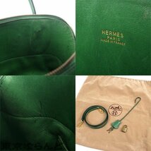 101717068 エルメス HERMES ボリード 35 ○X刻印 グリーン ゴールド金具 クシュベル 2way ショルダーバッグ ハンドバッグ レディース_画像9