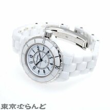 101715425 1円 シャネル CHANEL J12 33mm H0968 ホワイト セラミック 箱・保証書付 腕時計 レディース クォーツ式 電池式 バックル一部破損_画像2