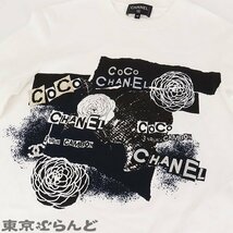 241100044883 シャネル ココシャネル ロングTシャツ P63300K48961 ホワイトxブラック コットン スパンコール カメリア XS 長袖 レディース_画像3