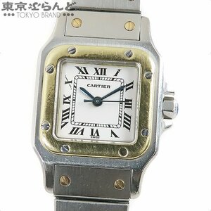 101715421 1円 カルティエ CARTIER サントスガルベ SM アイボリー SS K18YG 腕時計 レディース 自動巻 オートマチック 不動 ジャンク 現状