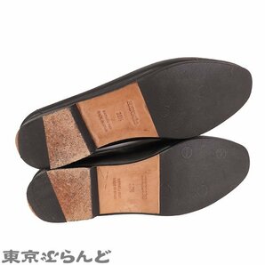 101713769 エルメス HERMES パンチング ローファー ブラック レザー 35 1/2 スリッポン 靴 レディースの画像4