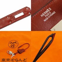 101717607 エルメス HERMES オータクロア 32 □J刻印 ルージュアッシュ シルバー金具 ボックスカーフ ハンドバッグ レディース_画像9