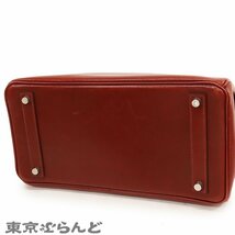 101717607 エルメス HERMES オータクロア 32 □J刻印 ルージュアッシュ シルバー金具 ボックスカーフ ハンドバッグ レディース_画像3