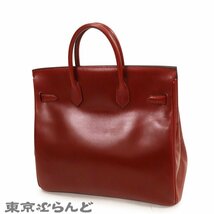 101717607 エルメス HERMES オータクロア 32 □J刻印 ルージュアッシュ シルバー金具 ボックスカーフ ハンドバッグ レディース_画像2