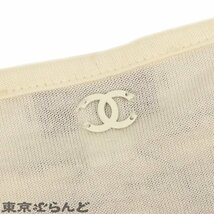 001013671 シャネル CHANEL ノースリーブ ボーダー カットソー P54307V40647 アイボリー ブラック カシミヤ 36 タンクトップ レディース_画像9