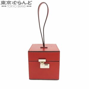 101704753 モワナ MOYNAT ミニバニティバッグ フォーマルバッグ パーティーバッグ レッド レザー ボックス型 ハンドバッグ レディース