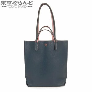 101717420 モワナ MOYNAT クワトロ リバーシブル トート ネイビーxピンク レザー 2WAY ショルダーバッグ レディースの画像1