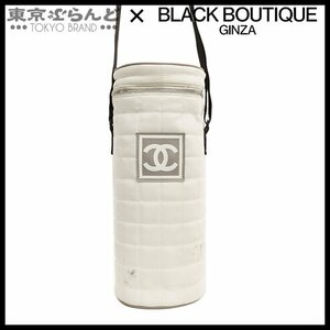 016000019 シャネル CHANEL スポーツライン ペットボトルホルダー ホワイトxブラック ナイロン ココマーク 6番台 ショルダーバッグ