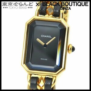 101698474 Chanel CHANEL Premiere S size H0001 black SS leather written guarantee attaching . wristwatch lady's quartz type battery type 