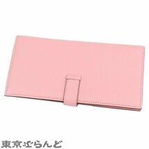 101717997 エルメス HERMES ベアン クラシック D刻印 ローズサクラ シルバー金具 シェーブル 二つ折り長財布 長財布 展示未使用_画像2