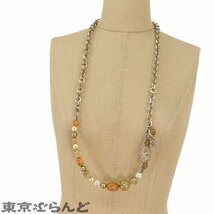 241100041082 シャネル ロングネックレス 06P シャンパンゴールド メタル ビーズ コスチュームパール ココマーク ネックレス レディース_画像9