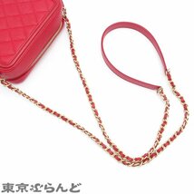 101719408 シャネル CHANEL CCフィリグリー ミニチェーンショルダーバッグ A84452 レッド ゴールド金具 キャビアスキン レディース_画像4