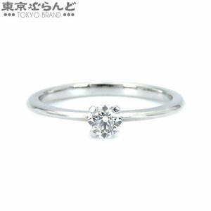 101714424 Tiffany True Soliture Ring Pt950 Diamond № 9 эквивалент 0,21CT G, если 3EX Platinum Ring / Ring Ladies